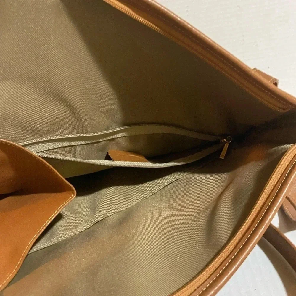Longchamp brown leather shoulder handbag
